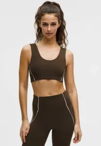 Спортивный бюстгальтер wunder train с кантом, размер чашки b/c, средняя степень поддержки. Lululemon, Walnut Crunch Light Ivory