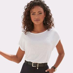 Женский топ с коротким рукавом Lascana, White