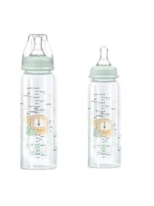 Kikkaboo Детская бутылочка Savanna из стекла, 240 мл, зеленая