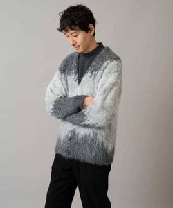 Широкий кардиган с размытым узором, пушистым ворсом Avv, цвет Dark Gray