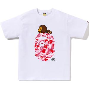 Футболка Bape Abc Camo Milo On Big Ape A BATHING APE, белый/розовый