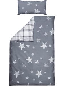 Двустороннее постельное белье из тонкой фланели серого цвета Erwin Müller, 155x240 см (40x80 см)