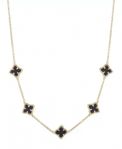 Золотисто-Черное цветочное ожерелье Adornia, black