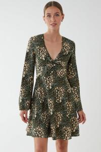 Мини-платье с плиссированной юбкой и закручивающейся передней частью Blue Vanilla, зеленый