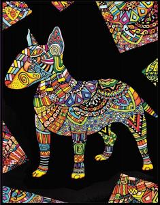 Раскраска Бархатный бультерьер Painting Velvet