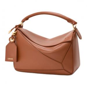 LOEWE Пазл из овчины наплечная сумка через плечо маленькая женская коричневая