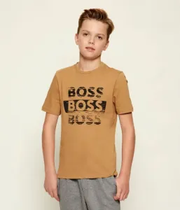 Футболка regular fit Boss Kidswear, бежевый