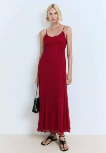 Платье макси FLORAL Mango, красный