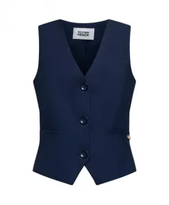 Однобортный жилет, сшитый на заказ. Silvian Heach, синий