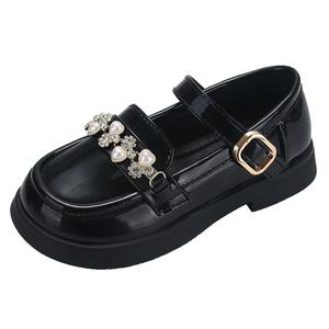 Нескользящие кожаные туфли для детей RHOBESAM, черный