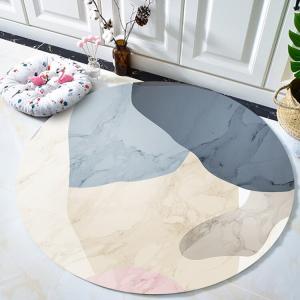 Budis Ковер круглый 180 см диаметр из короткого бархата, не скользит, для спальни или кресла-качалки, в стиле звездное небо