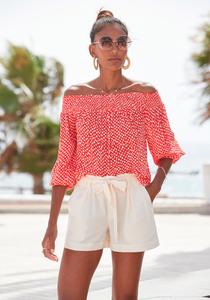 Свободные плиссированные брюки LASCANA, Natural White