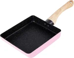 Сковорода с антипригарным покрытием, которая пригорает, квадратная сковорода, сковорода для яиц, плоская алюминиевая сковорода, толстая сковорода для яиц Einemgeld