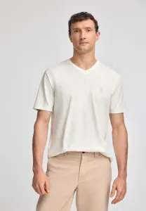 Футболка с коротким рукавом, v-образным вырезом, стандартного кроя, ss rf vn rigby, лучшая базовая футболка Polo Club, Ecru