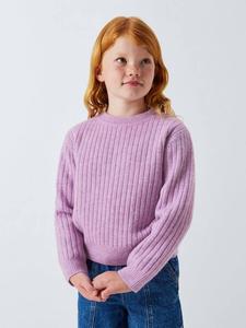 Детский джемпер с ребристым круглым вырезом John Lewis, Purple