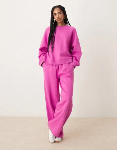Широкие брюки-джоггеры ASOS DESIGN с защипом сзади, розового цвета