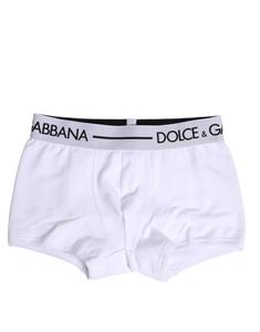 Белые хлопковые стрейчевые трусы-боксеры Dolce & Gabbana, белый