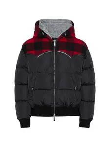 Двухслойная пуховая куртка в западном стиле Dsquared2, черный