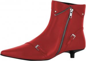 Женские ботильоны FSJ с низким каблуком, молния сбоку, заостренный носок, ремешки с пряжками, короткие ботинки, однотонные, для офиса и прогулок, размер 4-16 US, Red