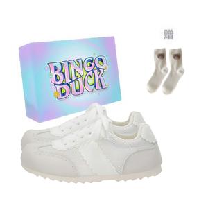 BINGO DUCK Женские нескользящие скейтерские кроссовки White+Эксклюзивная коробка+Подарочные носки, цвет White+Exclusive Shoe Box+Gift Socks