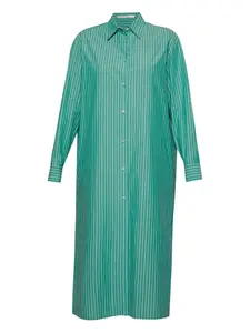 Платье-рубашка в полоску THE ROW, зеленый