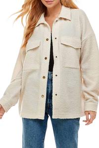 Куртка-рубашка свободного кроя из флиса цвета слоновой кости ACOA