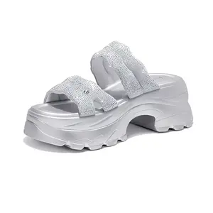 Женские быстросохнущие тапочки-слайды из полиуретана со стразами JESSICA SOPHIA, Black