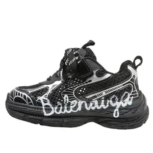 Дышащие, износостойкие, амортизирующие, нескользящие, низкие повседневные кроссовки для детей MAIBUXIONG, черный