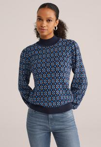 Джемпер WE Fashion Jumper, Navy Blue/Mottled Dark Blue