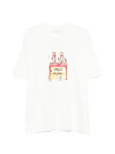 Футболка с принтом "Café" спереди Drôle De Monsieur, белый