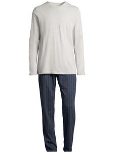 Пижама Schiesser Night & Home, цвет dunkelblau gestreift/grau