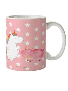 Детская кружка Единорог и свинья без слов в пастельно-красном цвете Mr. & Mrs. Panda