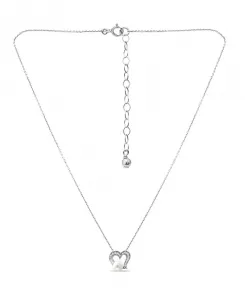 Ожерелье с подвеской в форме сердца из белого культивированного жемчуга и кубических цирконий Macy'S, silver