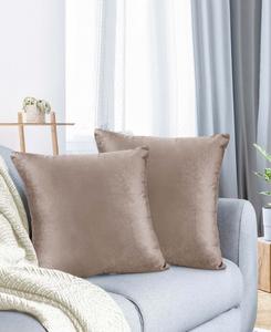 Элегантные бархатные декоративные подушки со съемными чехлами, комплект из 2 штук, 40 см x 40 см Nestl, Taupe