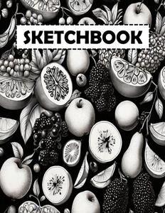 Sketchbook: Notebook for Drawing, Writing, Painting and Doodle, 120 Pages, 8.5 x 11 (Black and White Fruits Series Cover, Volume 3) (Spanish Edition) (Independently published)