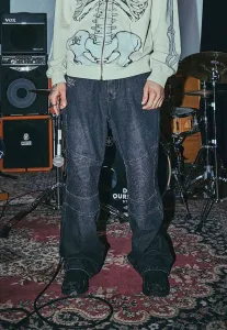 Джинсы свободного кроя для мотокросса "меч и кинжал" Ed Hardy, Black