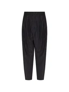 Зауженные брюки с полосатым узором Kenzo, черный