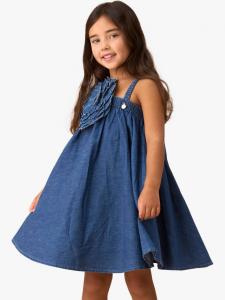 Детское платье Marnie с джинсовым корсажем и расклешенным силуэтом Angel & Rocket, Blue
