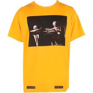 OFF-WHITE Футболка Unisex с рукавом дроп-шиoulder желтая