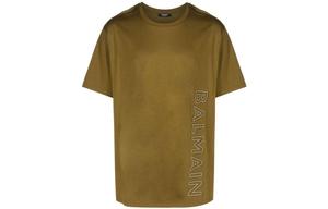 Футболка BALMAIN с логотипом, оливковая