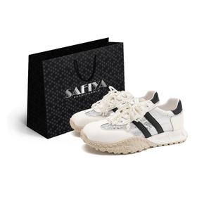 SAFIYA Женские низкие повседневные туфли бежево-черные, цвет Beige/Black