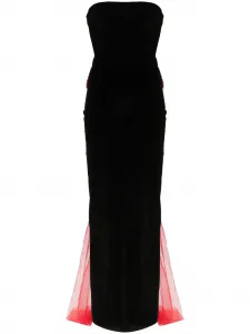 Бархатное платье с бантом Atu Body Couture, черный