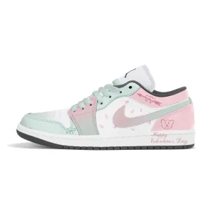 Jordan Кроссовки Air 1 устойчивые к истиранию низкие винтажные баскетбольные Unisex Green Pink