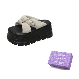 Alxnan Женские тапочки-шлёпанцы бежевые, цвет Beige