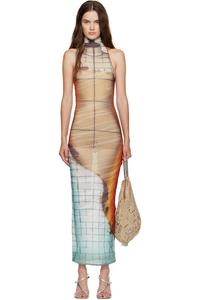 Длинное платье 'The long fire' макси Jean Paul Gaultier, оранжевый