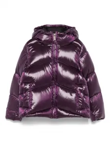 Пуховик с капюшоном K Way Kids, фиолетовый