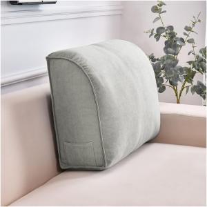 Большая треугольная мягкая подушка для чтения на диване для гостиной, подушка для поддержки спины, декоративная подушка для поддержки спины дивана, диванная подушка (Цвет: дымчато-серый, Размер: 70 * 45 * 20 см) COZMAX, Smoke Gray