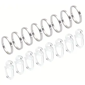 Плоское кольцо Liedeco "Кольцо для штор, стильное кольцо с крючками-плиссе "Скандинавия"", (8 шт.), плоское кольцо с крючками-плиссе, 8 шт, цвет edelstahlfarben