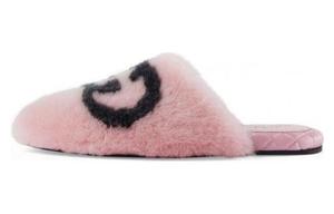 Шлепанцы женские Gucci меховые, розовый
