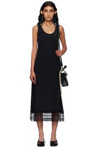 Облегающее платье миди с разрезом Simone Rocha, черный